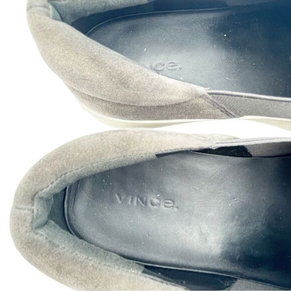 Vince Warren Suede Platform Slip-On Sneakers Warm Gray Size 9.5 - Picture 12 of 16